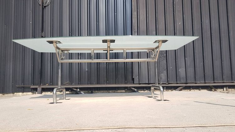 โต๊ะประชุม 6-8 ที่นั่ง ท็อปกระจก ขาเหล็ก รูปที่ 7