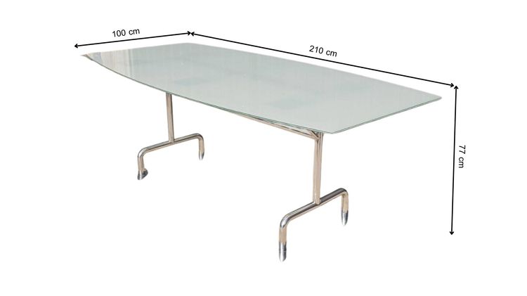 โต๊ะประชุม 6-8 ที่นั่ง ท็อปกระจก ขาเหล็ก รูปที่ 12