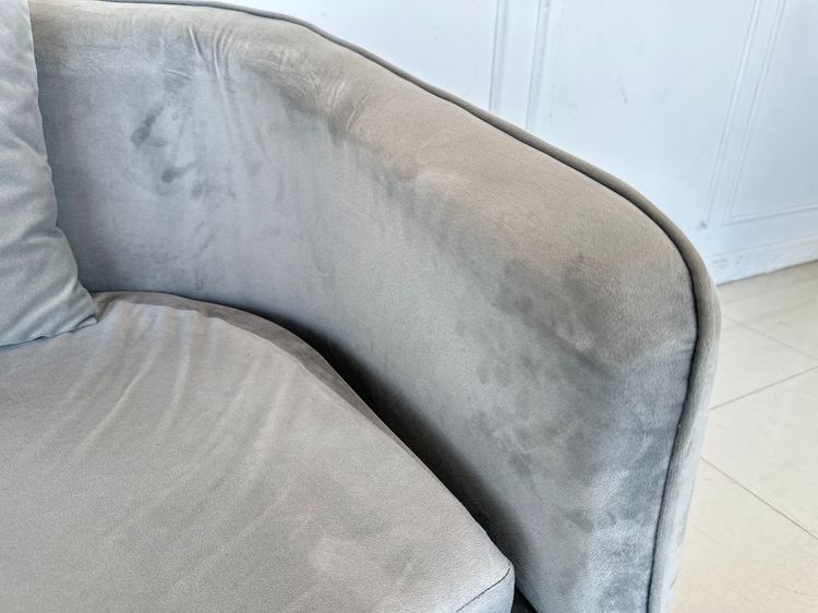 โซฟา 3 ที่นั่ง เบาะผ้าสีเทา โครงเบาะและพิงหลังไม้ MDF ขาเหล็กสีทอง  รูปที่ 8