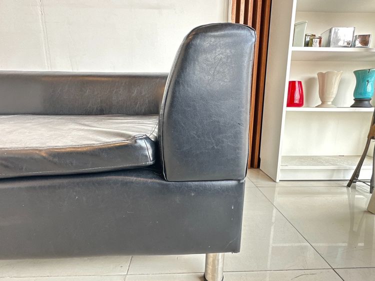โซฟาแอล 3 ที่นั่ง เบาะหนัง PU สีดำ เบาะถอดปลอกได้  รูปที่ 10