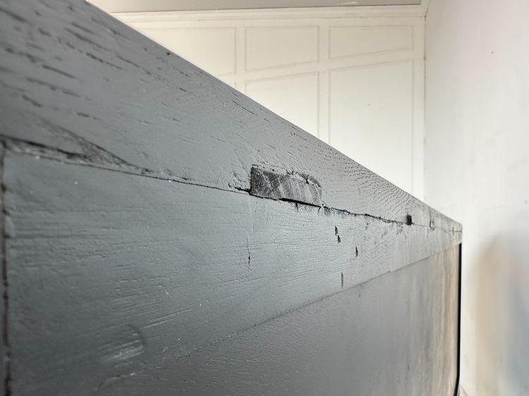 ตู้คอนโซล สไตล์วินเทจ  4 บานเปิด 3 ลิ้นชัก โครงไม้จริงสีดำ  รูปที่ 6