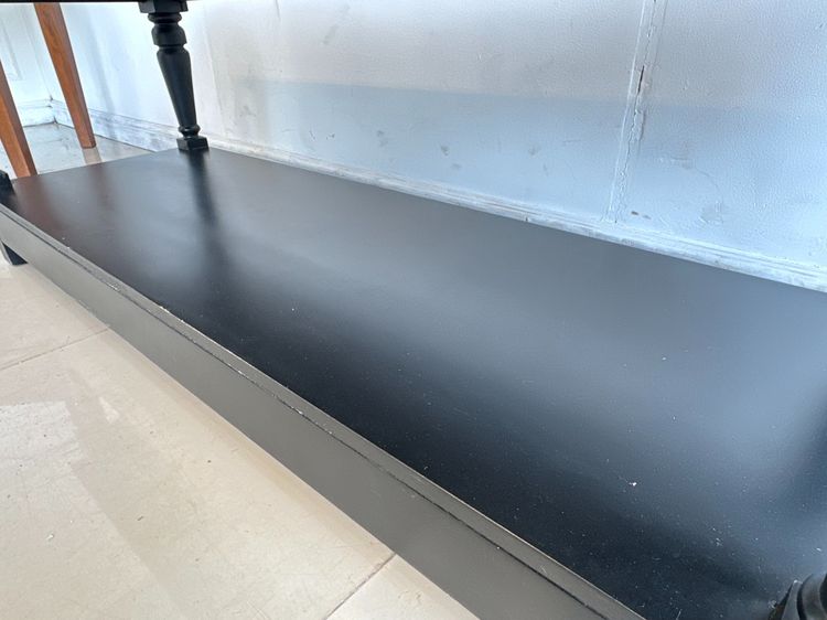 โต๊ะคอนโซล สไตล์วินเทจ ท็อปไม้จริง 2 ลิ้นชัก โครงขาไม้จริงสีดำ  รูปที่ 15