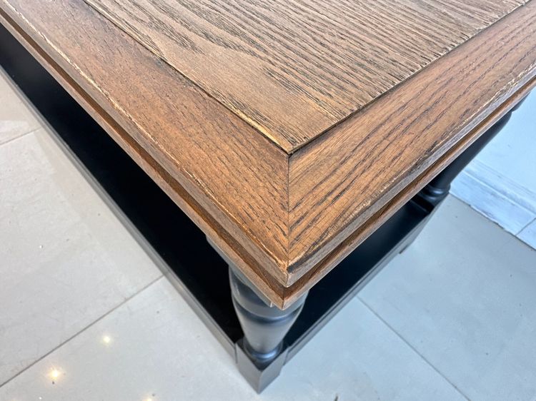 โต๊ะคอนโซล สไตล์วินเทจ ท็อปไม้จริง 2 ลิ้นชัก โครงขาไม้จริงสีดำ  รูปที่ 9