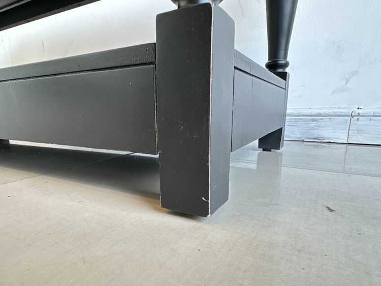 โต๊ะคอนโซล สไตล์วินเทจ ท็อปไม้จริง 2 ลิ้นชัก โครงขาไม้จริงสีดำ  รูปที่ 17