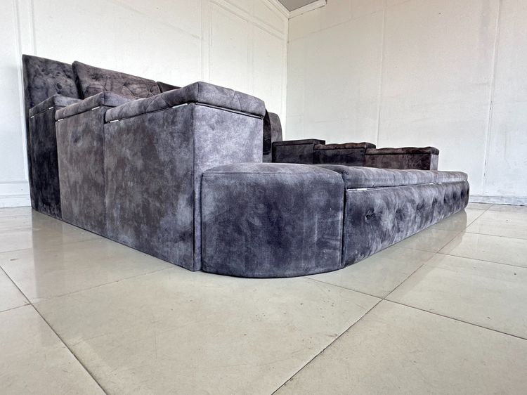 เตียงนอน (งานสั่งทำ) 8 ฟุต โครงผ้ากำมะหยี่สีเทาดึงดุม รูปที่ 15