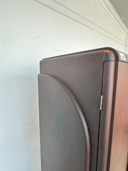 ตู้เสื้อผ้าไม้สัก สไตล์วินเทจ 2 บานเปิด 1 ลิ้นชัก โครงไม้สักทั้งตัว  รูปที่ 6