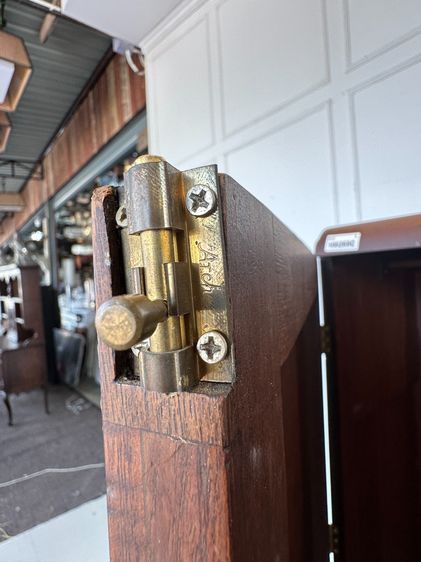 ตู้เสื้อผ้าไม้สัก สไตล์วินเทจ 2 บานเปิด 1 ลิ้นชัก โครงไม้สักทั้งตัว  รูปที่ 5