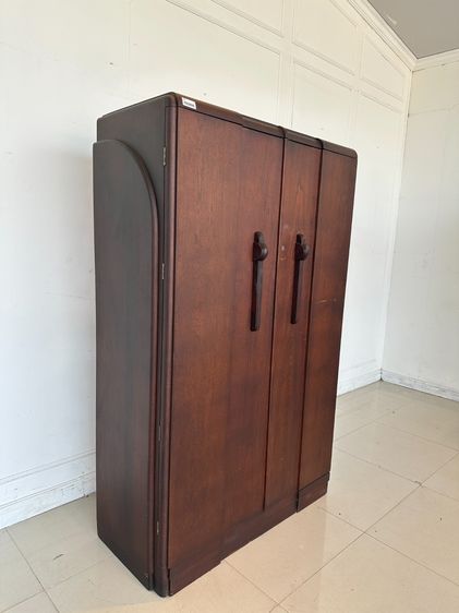 ตู้เสื้อผ้าไม้สัก สไตล์วินเทจ 2 บานเปิด 1 ลิ้นชัก โครงไม้สักทั้งตัว  รูปที่ 3