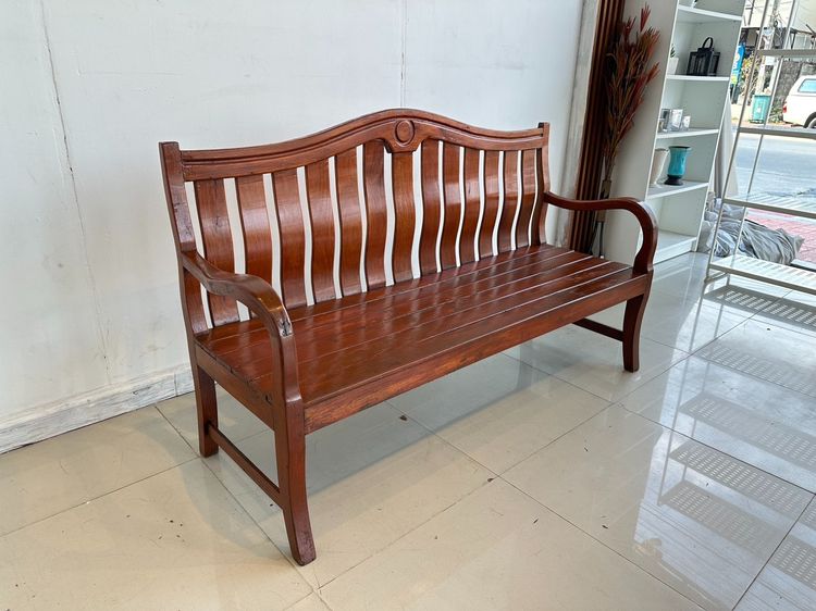 โซฟาไม้สักทั้งตัว สไตล์วินเทจ สีน้ำตาล (ไม่มีเบาะรองนั่ง) รูปที่ 3