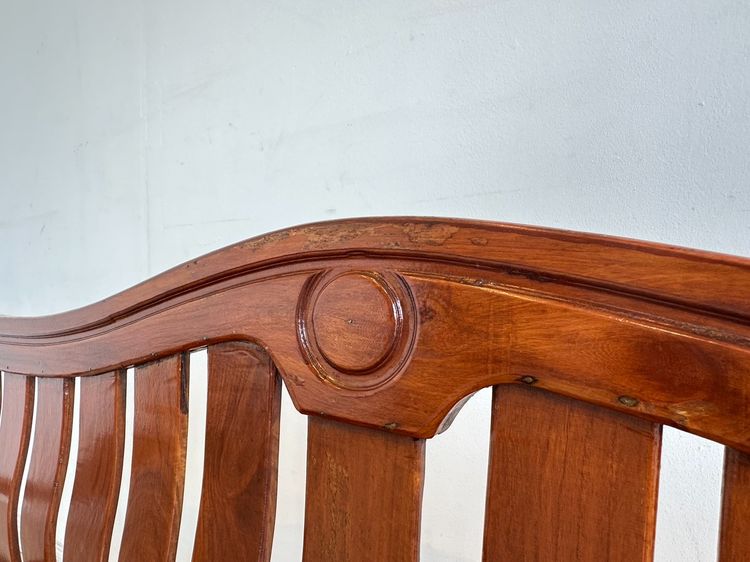 โซฟาไม้สักทั้งตัว สไตล์วินเทจ สีน้ำตาล (ไม่มีเบาะรองนั่ง) รูปที่ 7