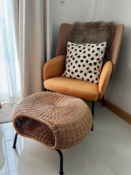 โซฟาเดี่ยวอีเกียสีส้มขายยกชุด