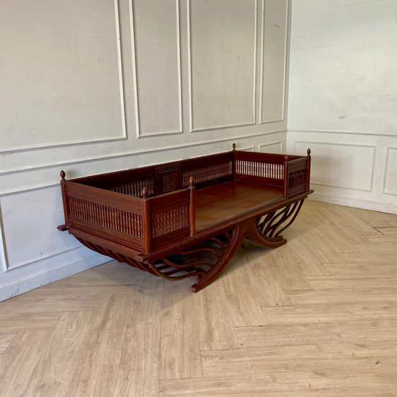 เก้าอี้อานช้างไม้ แกะสลัก กว้าง 202 cm รูปที่ 2