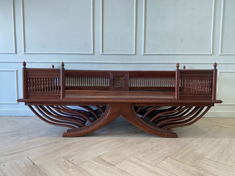 เก้าอี้อานช้างไม้ แกะสลัก กว้าง 202 cm รูปที่ 5