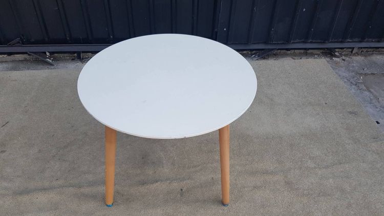 โต๊ะกลม ขาไม้ สีขาว รูปที่ 4