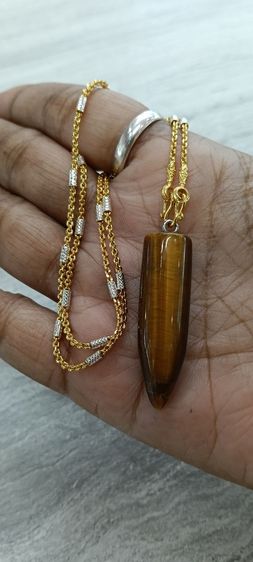 สร้อยคอจี้หินแท้ไทเกอร์อายงานจิวไม่ลอกไม่ดำเส้นละ รูปที่ 13