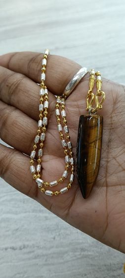 สร้อยคอจี้หินแท้ไทเกอร์อายงานจิวไม่ลอกไม่ดำเส้นละ รูปที่ 7