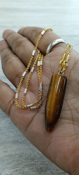 สร้อยคอจี้หินแท้ไทเกอร์อายงานจิวไม่ลอกไม่ดำเส้นละ รูปที่ 3