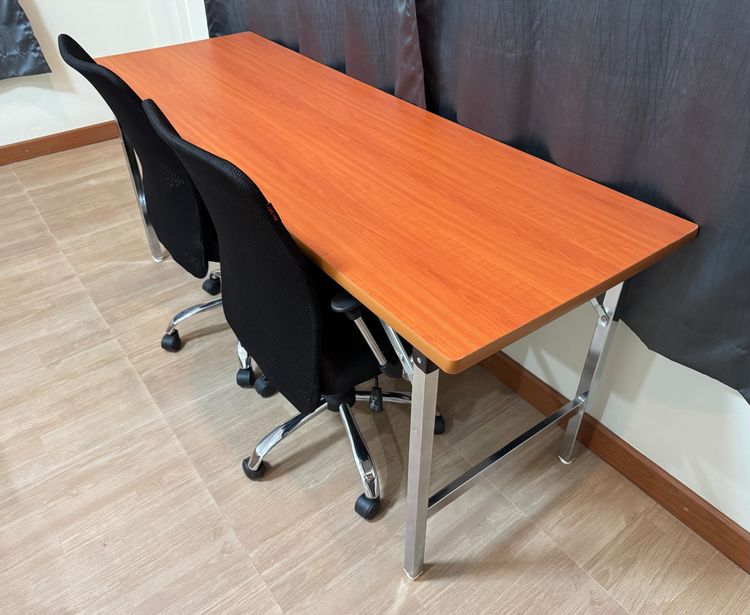 ลดราคา 25เปอร์เซ็นต์ โต๊ะพับหน้าลามิเนตลายไม้ อย่างหนา 25 มม. ขนาด 60x180x75 ซม. มีจำนวนจำกัด รูปที่ 2