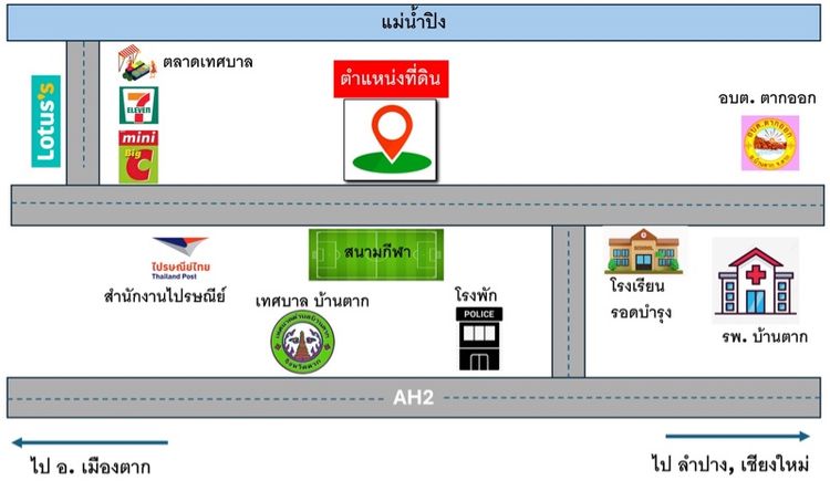 ใช่ ที่ดินทำเลดีใจกลาง อำเภอบ้านตาก รูปที่ 2