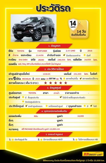 Toyota Fortuner 2016 2.4 V Utility-car ดีเซล ไม่ติดแก๊ส เกียร์อัตโนมัติ น้ำตาล รูปที่ 2