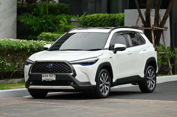 รถ Toyota Corolla Cross 1.8 Hybrid Premium Safety สี ขาว