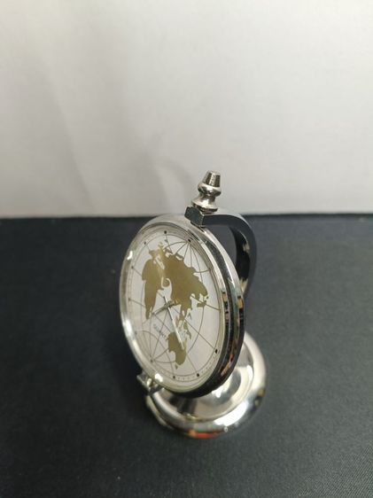 เงิน สแตนเลส นาฬิกาตั้งโต๊ะทรงลูกโลก (Globe Desk Clock)