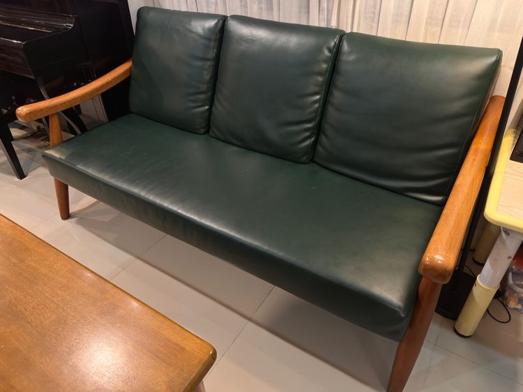 sofa โซฟาโครงไม้ 5 ที่นั่ง เบาะหนังผิวสัมผัส รูปที่ 6