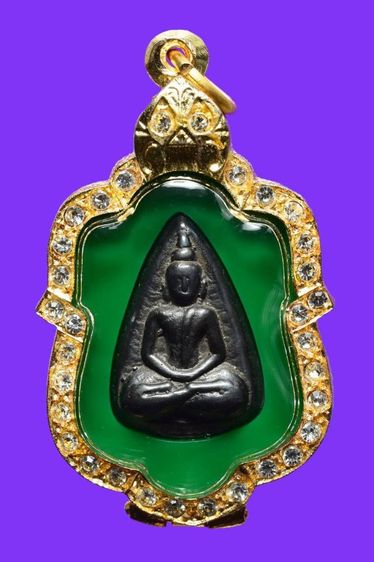 พระพุทธกลีบบัว หลังพระปิดตามหาลาภ เนื้อเมฆพัตร  หลวงปู่บุญ วัดกลางบางแก้ว จ.นครปฐม สร้างราวปี 2465 ถึง2470 สภาพสวยมาก พระเก่าเก็บบ้านเจ้าสัว รูปที่ 11