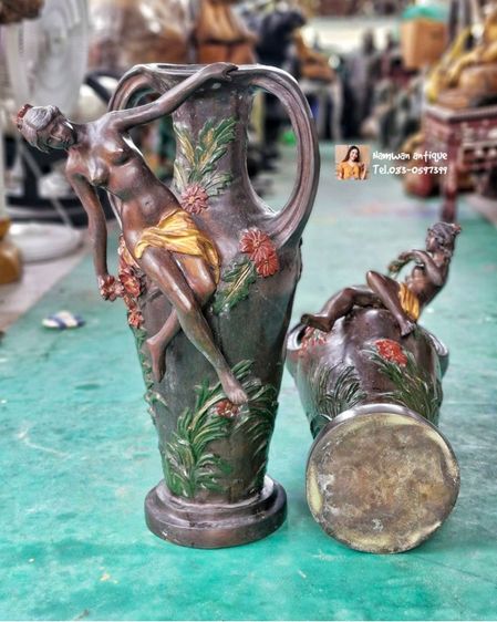 แจกันทองเหลืองเก่าคู่ รูปที่ 2