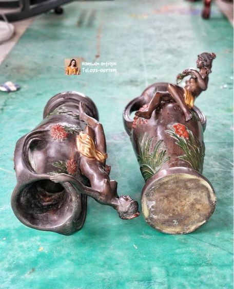 แจกันทองเหลืองเก่าคู่ รูปที่ 6