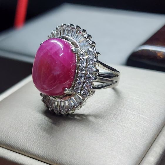 แหวนเงินแท้925 พลอยทับทิมจอนสัน รูปที่ 2