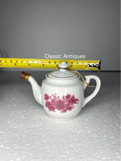 กาน้ำชา ลายดอกแดง โบราณเก่าสะสม รูปที่ 10