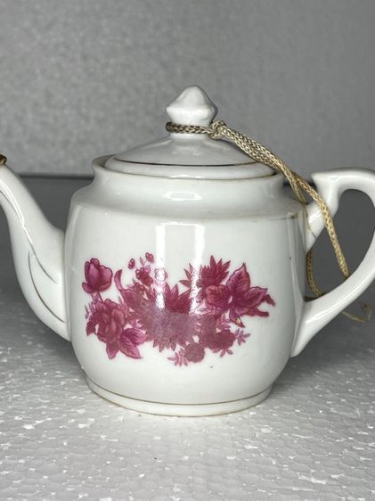 กาน้ำชา ลายดอกแดง โบราณเก่าสะสม รูปที่ 2