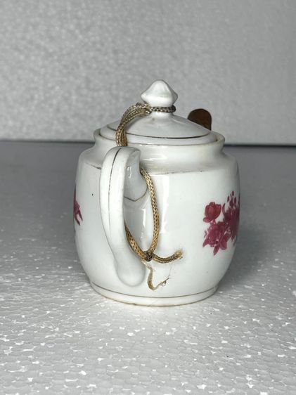 กาน้ำชา ลายดอกแดง โบราณเก่าสะสม รูปที่ 5