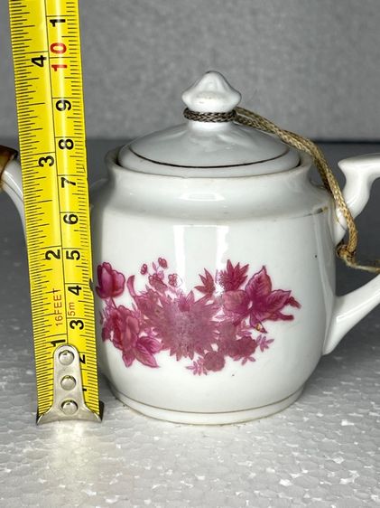 กาน้ำชา ลายดอกแดง โบราณเก่าสะสม รูปที่ 9