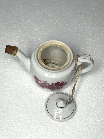 กาน้ำชา ลายดอกแดง โบราณเก่าสะสม รูปที่ 7