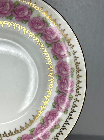 ถ้วยน้ำชา ดอกกุหลาบลงทอง งานเชโกสโลวาเกีย เก่าสะสม รูปที่ 17