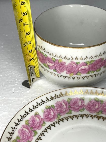 ถ้วยน้ำชา ดอกกุหลาบลงทอง งานเชโกสโลวาเกีย เก่าสะสม รูปที่ 15