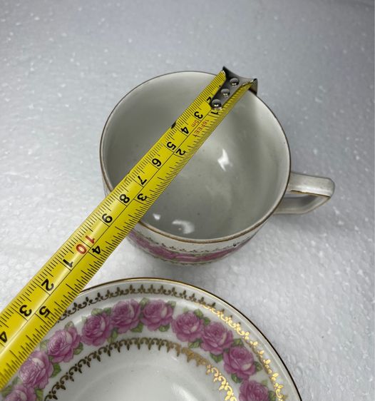 ถ้วยน้ำชา ดอกกุหลาบลงทอง งานเชโกสโลวาเกีย เก่าสะสม รูปที่ 14