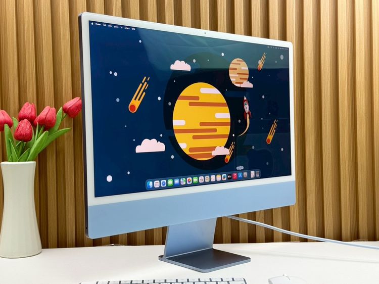 iMac 24-inch M1 2021 Ram8GB SSD256GB CPU8-Core GPU8-Core 4Ports Blue รูปที่ 3