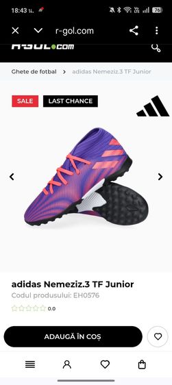 รองเท้าเตะบอลเด็ก ทรงท็อป สีม่วงชมพูจี๊ดจ๊าด ไร้เชือก ใส่สบาย พื้นหญ้าเทียม สภาพนางฟ้า ไซส์ 35 รูปที่ 7