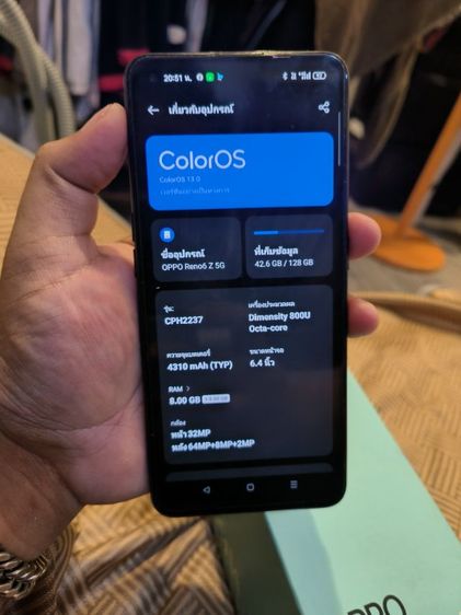 Oppo Reno 6z 5G มือสอง สีดำ แรม 8GB ความจุ 128GB รูปที่ 2