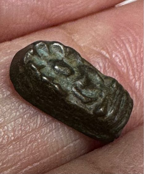 พระปรกใบมะขาม เนื้อสัมฤทธิ์เงิน หลังจาร เก่า  รูปที่ 5