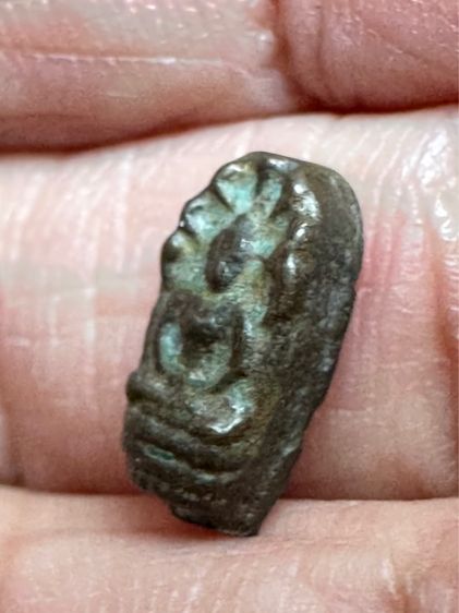 พระปรกใบมะขาม เนื้อสัมฤทธิ์เงิน หลังจาร เก่า  รูปที่ 4