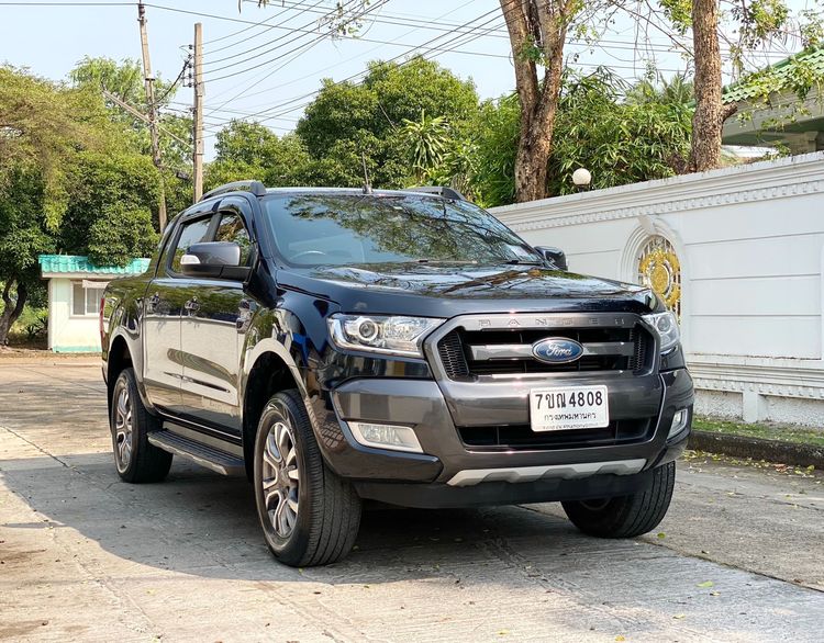 Ford Ranger 2016 2.2 Hi-Rider Wildtrak Pickup ดีเซล ไม่ติดแก๊ส เกียร์อัตโนมัติ ดำ รูปที่ 4