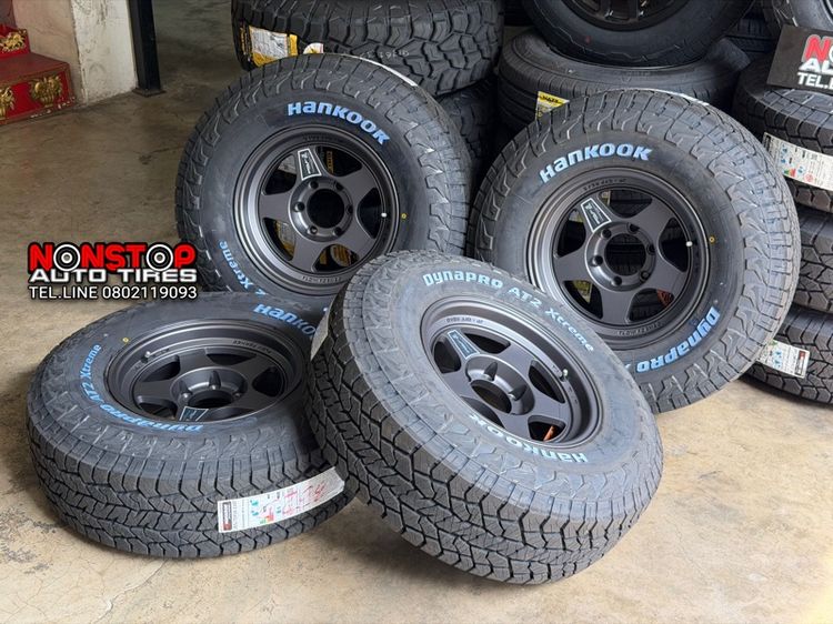 สำหรับรถยก 2” Bradley ขอบ16” กว้าง8.5” ET0 สีเทากัลด้าน ยาง 265 75 R16 Hankook AT2 Xtreme ปี25 รูปที่ 8