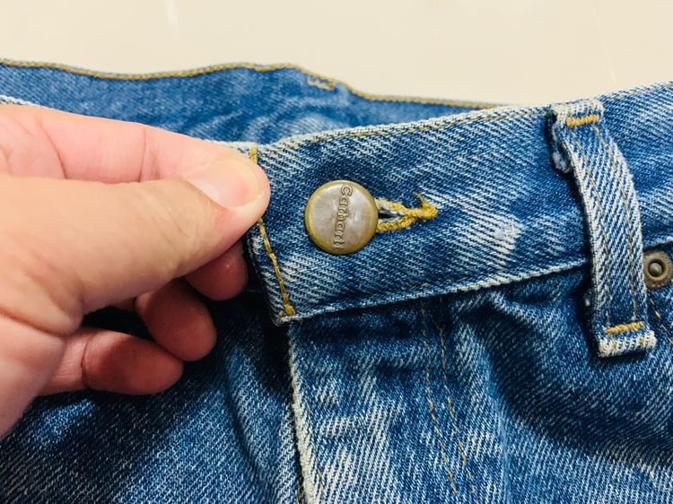 กางเกงยีนส์ Cathartt แท้ 💯 size ป้าย 31 32 วัดจริง ขนาด เอว 29-33 ใส่ได้ ยาว 18 นิ้ว สภาพเซอร์เดิม เฟดขึ้นสวย หายากน่าสะสมครับ รูปที่ 8