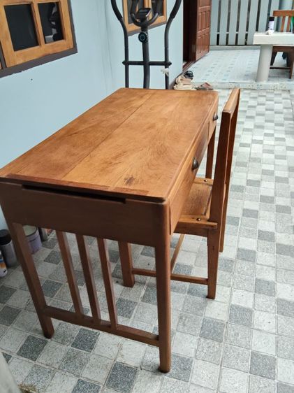 โต๊ะพร้อมเก้าอี้ไม้สัก รูปที่ 12
