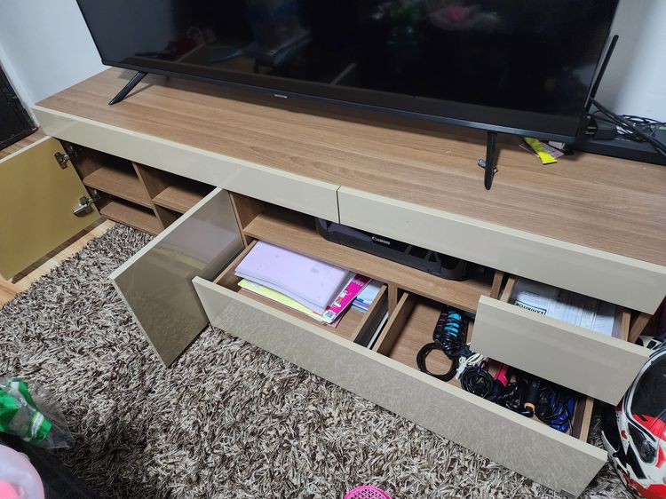 ชั้นวางทีวีอย่างดี โต๊ะกระจกแสตนเลส รูปที่ 3