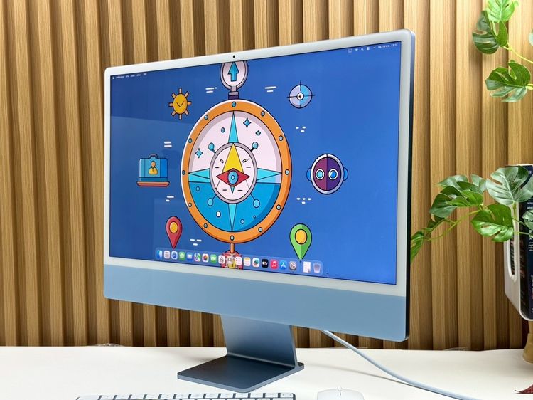 iMac 24-inch M1 2021 Ram8GB SSD256GB CPU8-Core GPU8-Core 4Ports Blue รูปที่ 2